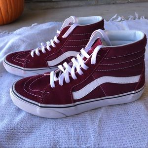 Maroon Hi Top Vans